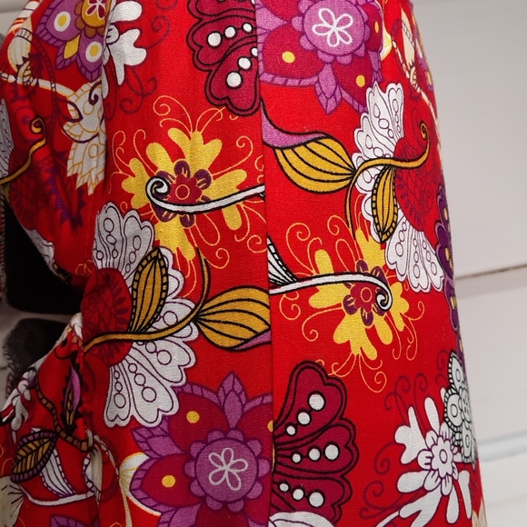 Purse Shoulder Messenger Crossbody Diaper Pockets Lightweight Cotton Floral Red - Picture 8 of 16